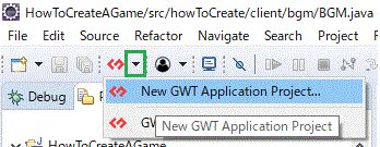This photo shows how to choose "New GWT Application Project"